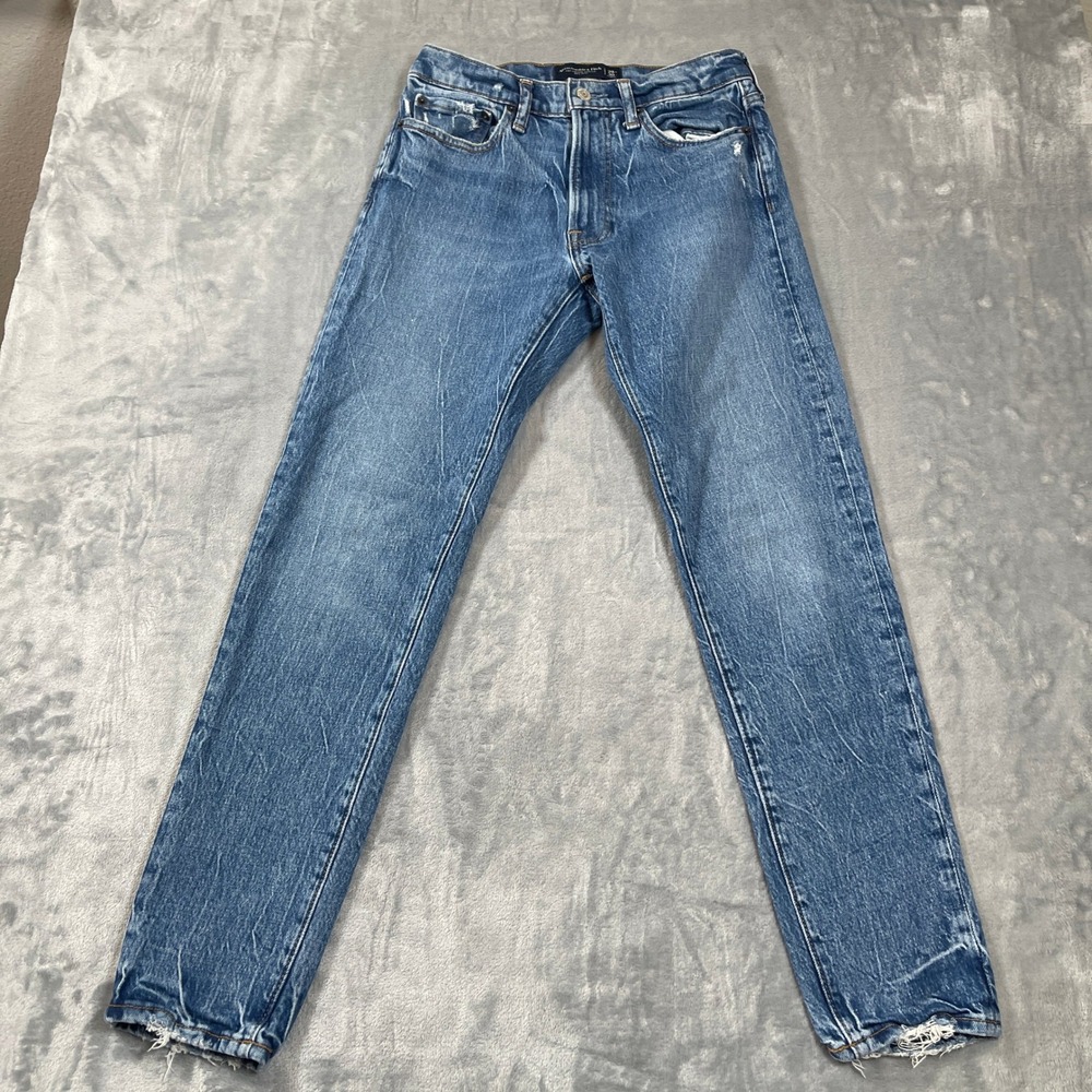 Abercrombie & Fitch Jeans 28 x 30 90s Slim Medium Wash Distressed Raw Hem
